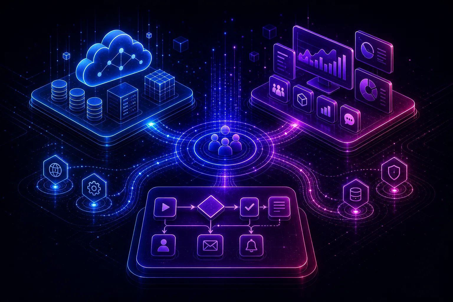 Role cloudové, aplikační a workflow vrstvy v Microsoft ekosystému