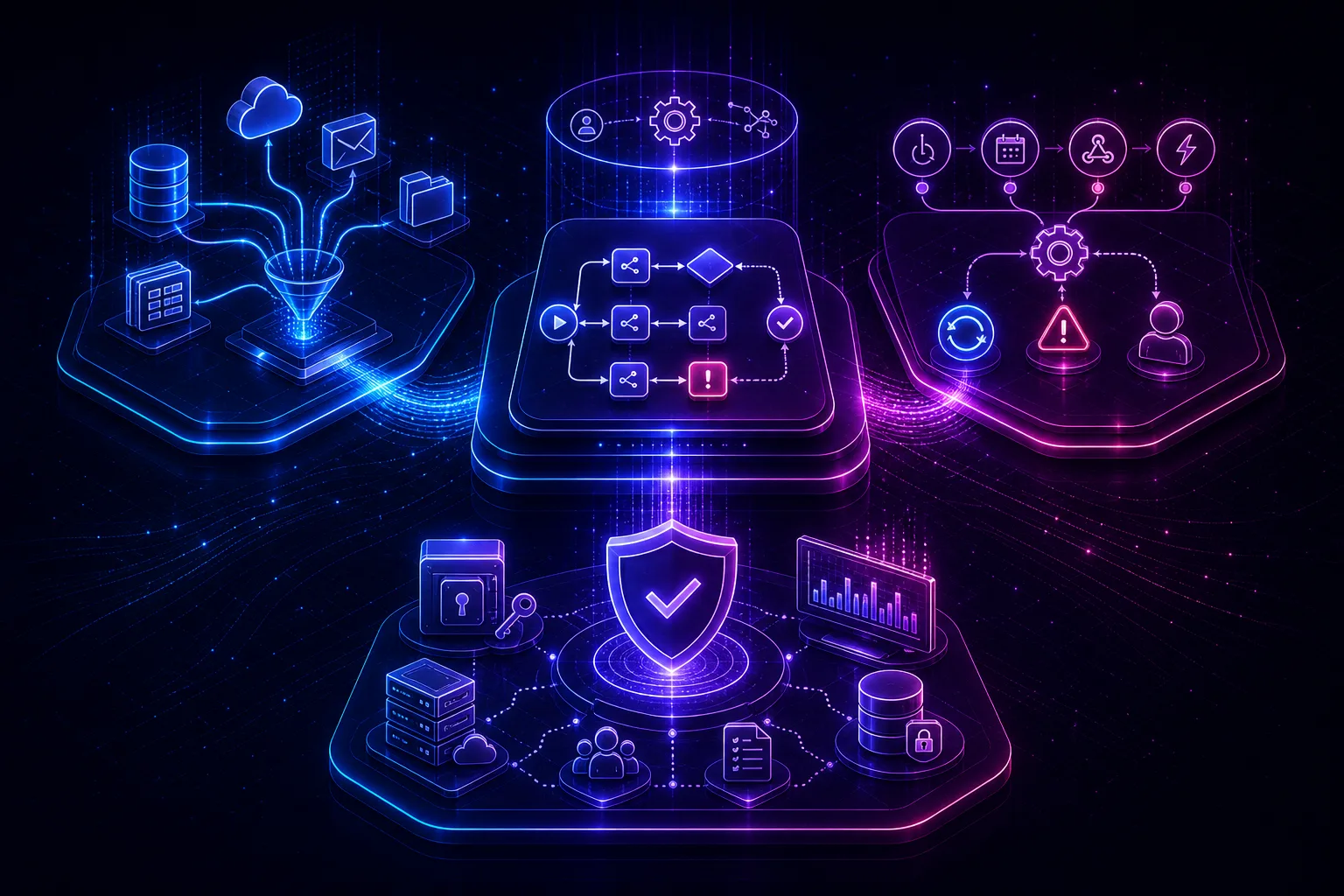 Datové toky, spouštění a bezpečný provoz workflow